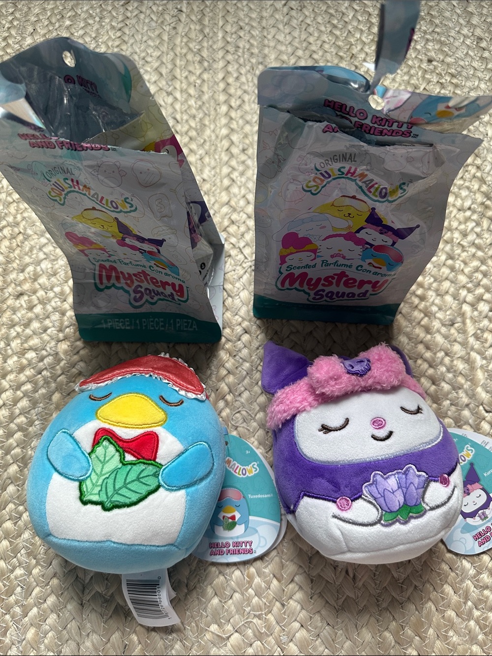 Bundle of 2 Squishmallows Hello Kitty Mystery Squad Small Plushies